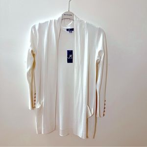 NWT JM Collection Women’s Open Front Sweater with gold buttons on sleeve  XS